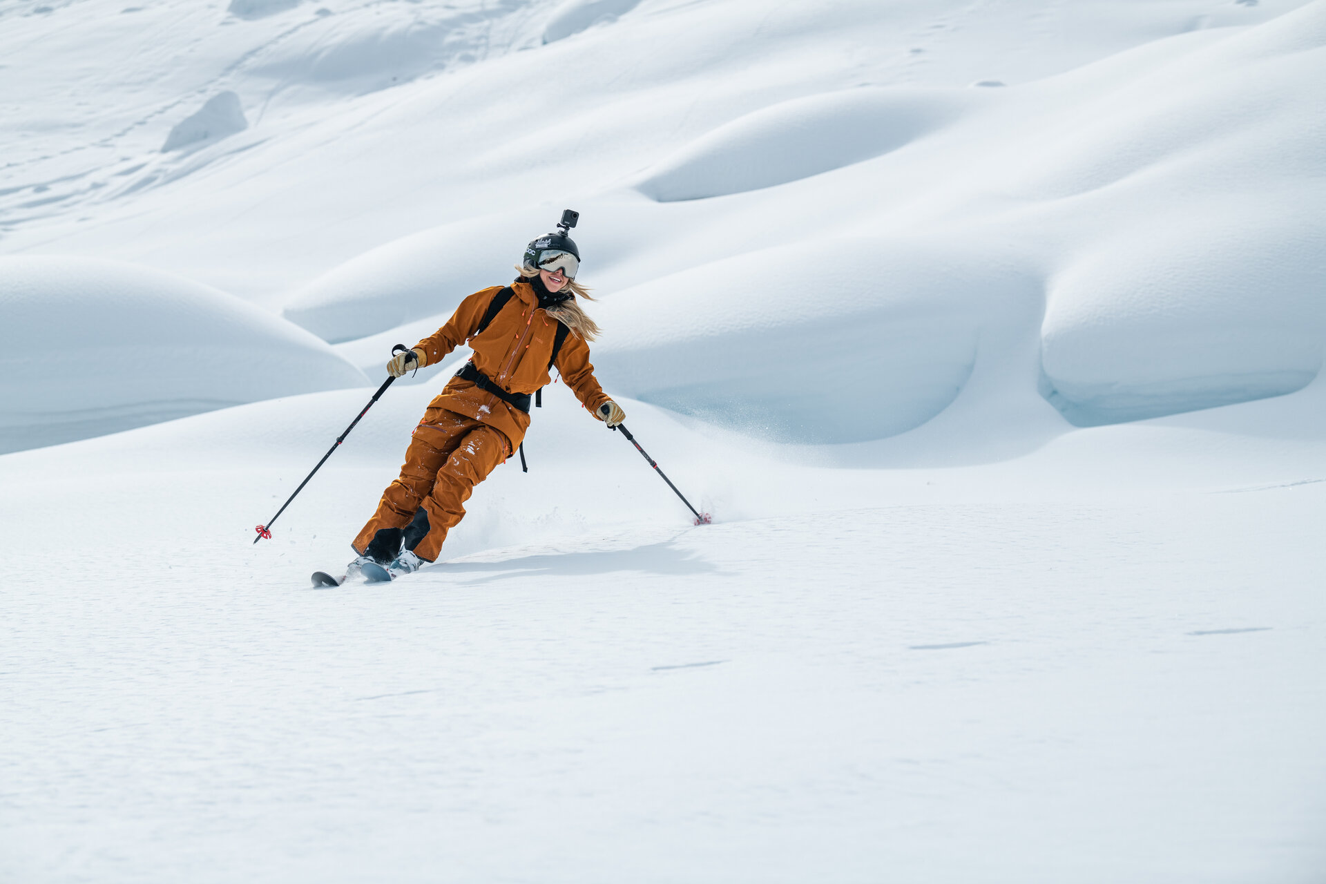 someone skiing down a mountain in callaghan country
